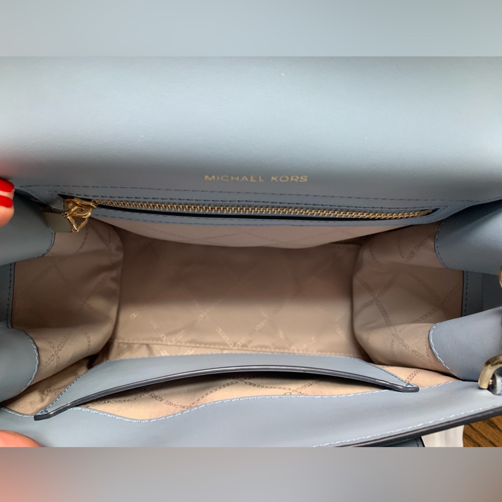Michael Kors Blue Satchel with Gold Hardware - Picture 5 of 11